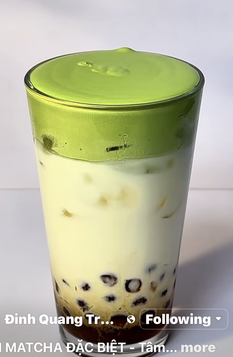 Creamy Matcha with boba-  Sữa Tươi Kem Matcha Trân Châu